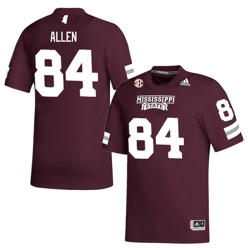 Men #84 Carson Allen Mississippi State Bulldogs College Football Jerseys Stitched Sale-Maroon - Click Image to Close
